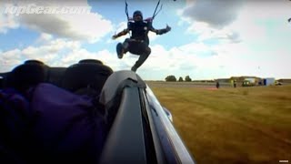 Parachute Into Car Challenge  Top Gear [upl. by Nylkoorb]