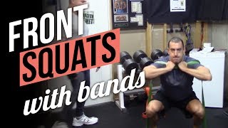 How to do Front Squats with Resistance Bands Best Leg Exercises with Resistance Bands [upl. by Konstance283]