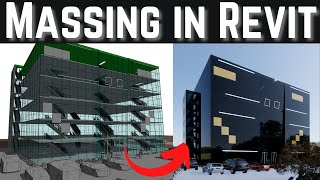 Massing Tutorial in Revit Architecture  Complete Massing with Commercial Building Design [upl. by Edla364]