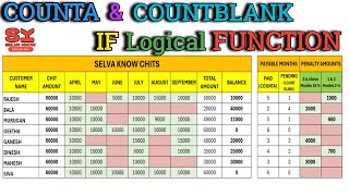 COUNTA amp COUNTBLANK Function in excel in Tamil  SELVAKNOW  Tamil [upl. by Okuy]