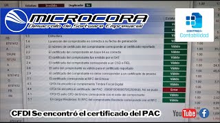 CFDI se encontro el certificado del PAC Error ✅  Microcora desarrollo de software empresarial 👍 [upl. by Ahsenom]