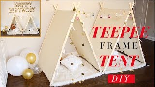 DIY Sleepover Party Decoration Ideas  TeePee Frame Tent DIY  SUPER EASY [upl. by Power195]