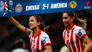 Chivas Femenil vs América Femenil 21 Highlights amp Goles  Telemundo Deportes [upl. by Noisla]