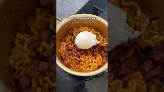 BULDAK CARBONARA WITH BURRATA AND SPAM 🍜 buldak buldakramen buldaknoodles ramyeon [upl. by Epoillac]