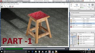 AutoCAD 3D Modeling  Stool Tutorial Part 1  Apply Material Texture  Lighting  Rendering [upl. by Aneehs]