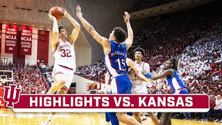 Kansas at Indiana  Highlights  Big Ten Mens Basketball  Dec16 2023 [upl. by Castle]