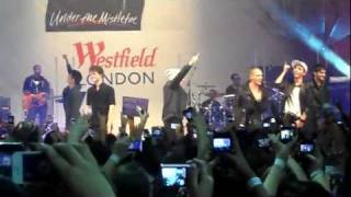 Justin Bieber and The Wanted  London Westfield Christmas Lights 2011 [upl. by Noled]