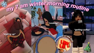 ❄️ my 7am winter morning routine Bloxburg Family Roleplaywvoices [upl. by Oppen]