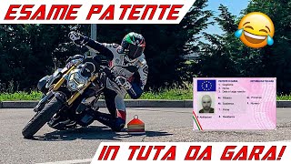 ESAME PATENTE IN TUTA DA GARA 😂 MOTO A3 [upl. by Irby]