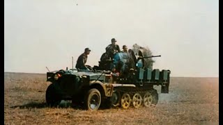 COLORIZED FILM COMPLIATION ABOUT GERMAN SD KFZ TYPE HALFTRUCKS [upl. by Crean353]