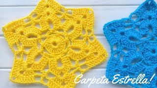 Carpeta Estrella Tejida a Crochet  Paso a paso [upl. by Ahsemac]