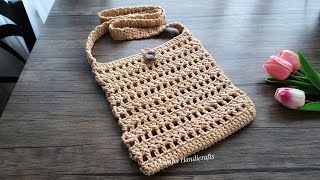 DIY Crochet Crossbody Bag Tutorial  Crochet Sling Bag Tutorial  Beginner friendly [upl. by Anivlac]