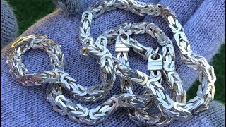 HUGE Sterling Silver Byzantine Chain 925 Italy [upl. by Kiele767]