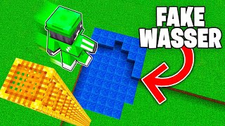 Ich PRANKE mit FAKE WASSER FALLE in Minecraft [upl. by Nylanna]