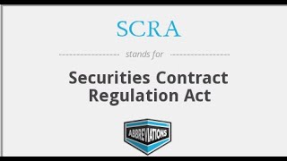 Securities Contract Regulation Act 1956 [upl. by Tuinenga606]