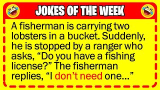 🤣 BEST JOKES OF THE WEEK  A fisherman is carrying two lobsters in a bucket  Funny Jokes [upl. by Simon]