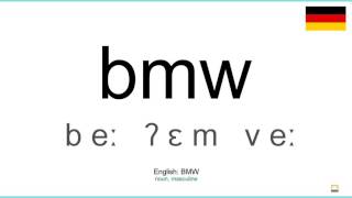 How to pronounce Bmw German [upl. by Alyak]