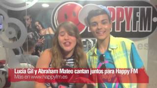 Lucía Gil y Abraham Mateo cantan juntos para Happy FM [upl. by Anayeek]