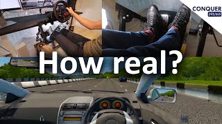 Home driving simulator with steering wheel clutch and gearstick learn the width of your car [upl. by Tobi]