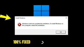 Windows could not complete the installation Error in Windows 11  10  How To Fix Install error ✅ [upl. by Hicks718]