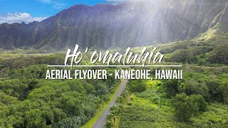 Hoomaluhia in Kaneohe  Oahu Drone Flyover 4K [upl. by Elita]