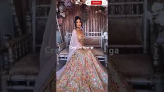 Designer 💕 क्रॉप टॉप multicolor lehenga choli shorts ytshorts fashion [upl. by Siekram]