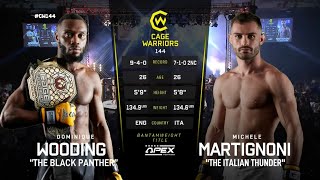 Dominique Wooding vs Michele Martignoni Cage Warrior 144 Main Event Full Fight [upl. by Julio]