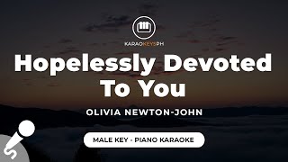 Hopelessly Devoted To You  Olivia NewtonJohn Male Key  Piano Karaoke [upl. by Aisinut]