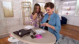 Diamonique x Jennifer Miller Pave Signet Ring Sterling Silver on QVC [upl. by Ahsinnod]