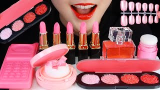 EDIBLE COSMETICS ASMR EDIBLE LIPSTICK ASMR EDIBLE EYE SHADOW ASMR PINK FOOD ASMR 💄 [upl. by Ahsenat365]