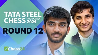 Gukesh v Pragg PreCandidates Faceoff amp Nodirbek v Vidit On Penultimate Day  Tata Steel 2024 Rd 12 [upl. by Emee]