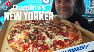 New Dominos 16quot New Yorker Pizza Review  THE BIG PEPPERONI SAUSAGE amp MUSHROOM [upl. by Yerffoej]