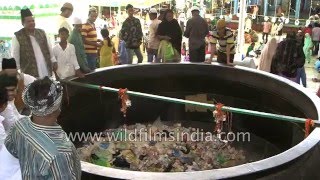 Throwing money and food into Badi Deg at Ajmer Sharif [upl. by Ainav]