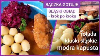 Rączka gotuje rolada wołowa kluski śląskie i modra kapusta [upl. by Hakilam305]