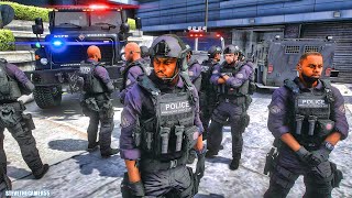 Playing GTA 5 As A POLICE OFFICER SWAT NYPD GTA 5 Lspdfr Mod 4K [upl. by Nylesoj]