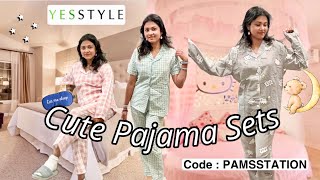 Cute Pajama Sets ★ Try On Haul yesstyle  use Reward Code  PAMSSTATION [upl. by Beora112]