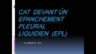 10CAT devant un épanchement pleural liquidien EPL Dr Benzadi HCA  Pneumo [upl. by Etnuahs540]