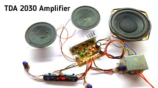 TDA 2030 Audio Amplifier ki Complete Waring with bass Module Speaker amp Transformer [upl. by Howlyn]