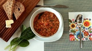 Rezept Scharfe rote Linsensuppe mit Spinat selber machen [upl. by Yraeht]