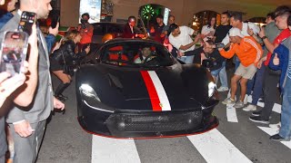 CHARLES LECLERC Causes CHAOS in Monaco before the Monaco F1 Grand Prix with his Ferrari Daytona SP3 [upl. by Odlanir]