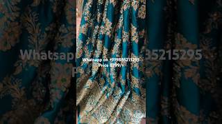 SKU ARNG3123 quotThe Persian Greenquot Premium Banarasi Silk SareeSilkGolden ZariCrystals [upl. by Corrie]