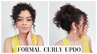 FORMAL CURLY HAIR UPDO TUTORIAL [upl. by Singleton]