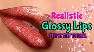 In this video learn to createmakedraw realistic glossy lips👄step by step tutorial by Buxom [upl. by Cousin577]