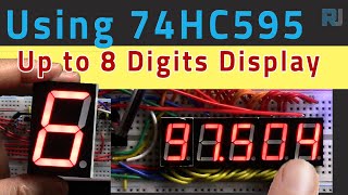 Build up to 8 digits Seven Segment display using 74HC595 Shift Register  Robojax [upl. by Atnes]