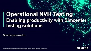 Operational NVH Testing  Simcenter [upl. by Kraus]