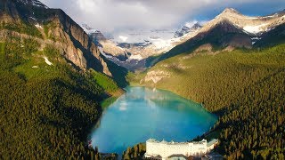 Above the Rocky Mountains  Banff in 4K Nature Relaxation™ Ambient Aerial Film  Music for Healing [upl. by Haeli]