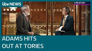 Gerry Adams accuses Conservatives of tearing up Good Friday Agreement  ITV News [upl. by Llerdnad]