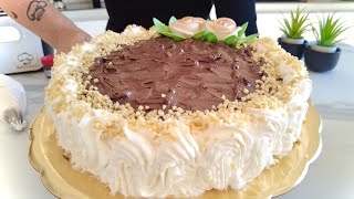 TORTA AL CIOCCOLATO E NUTELLA con PAN DI SPAGNA al CACAO la mia TORTA DEL CUORE ♥️ [upl. by Adehsor]