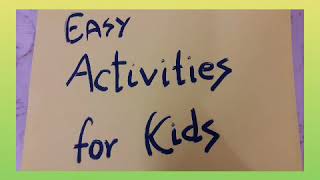 Easy activity for kidsPreSchool activities Play school activities Activities for 2 years and abov [upl. by Niarb]