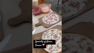 Alsace specialty 😋flambe alsace flammkuchen homemade family foodie france delicious fresh [upl. by Aelber]